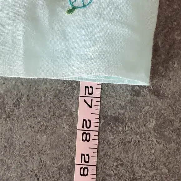 Casey Coleman Linen Shirt Womens Size Medium Embroidered Sea Turtles Resort - Picture 8 of 9